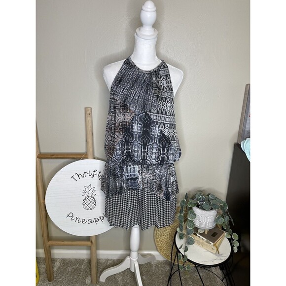 Ramy Brook, Monae Printed Sleeveless Ruffle Mini Dress Small - Picture 2 of 15